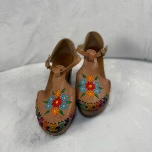 MILLART Embroidered Tan Women’s Heels with Beaded Design 8